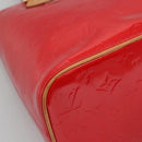 LOUIS VUITTON Monogram Vernis Houston Hand Bag Red M91092 LV Auth 136884-15
