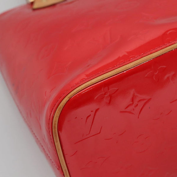 LOUIS VUITTON Monogram Vernis Houston Hand Bag Red M91092 LV Auth 136884
