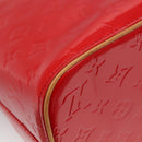 LOUIS VUITTON Monogram Vernis Houston Hand Bag Red M91092 LV Auth 136884-10