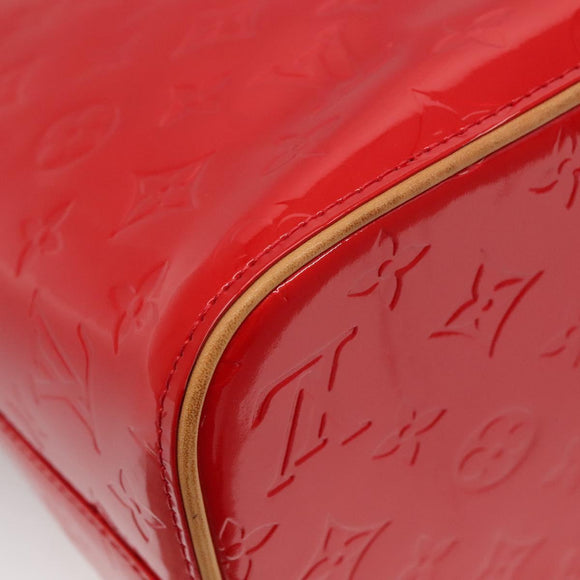 LOUIS VUITTON Monogram Vernis Houston Hand Bag Red M91092 LV Auth 136884