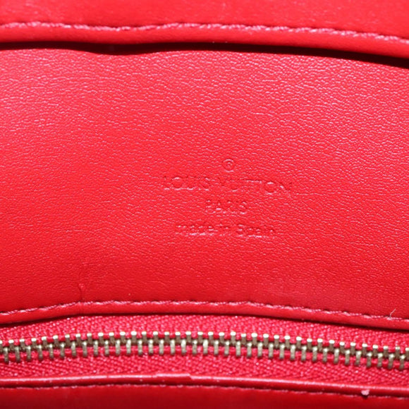 LOUIS VUITTON Monogram Vernis Houston Hand Bag Red M91092 LV Auth 136884