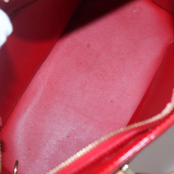 LOUIS VUITTON Monogram Vernis Houston Hand Bag Red M91092 LV Auth 136884