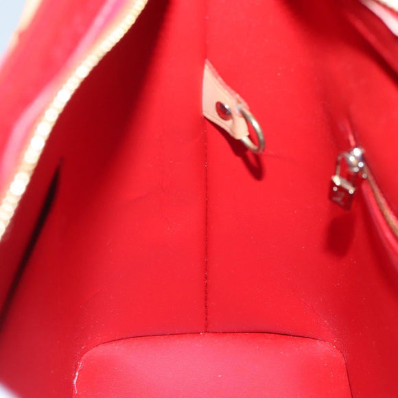 LOUIS VUITTON Monogram Vernis Houston Hand Bag Red M91092 LV Auth 136884