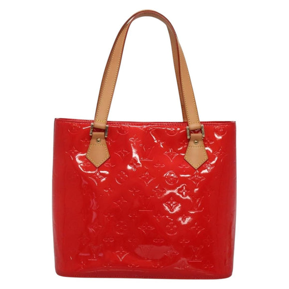 LOUIS VUITTON Monogram Vernis Houston Hand Bag Red M91092 LV Auth 136884