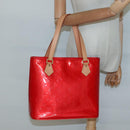 LOUIS VUITTON Monogram Vernis Houston Hand Bag Red M91092 LV Auth 136884-22