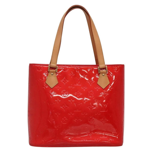 LOUIS VUITTON Monogram Vernis Houston Hand Bag Red M91092 LV Auth 136884