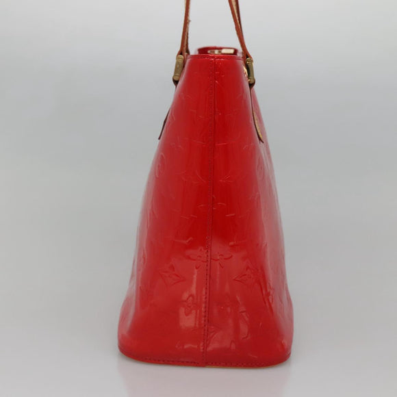 LOUIS VUITTON Monogram Vernis Houston Hand Bag Red M91092 LV Auth 136884