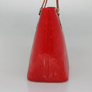 LOUIS VUITTON Monogram Vernis Houston Hand Bag Red M91092 LV Auth 136884-4