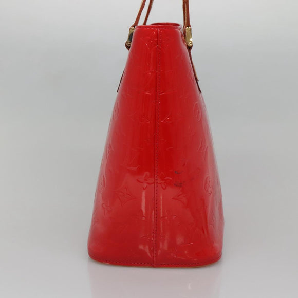 LOUIS VUITTON Monogram Vernis Houston Hand Bag Red M91092 LV Auth 136884
