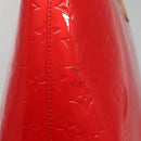 LOUIS VUITTON Monogram Vernis Houston Hand Bag Red M91092 LV Auth 136884-5