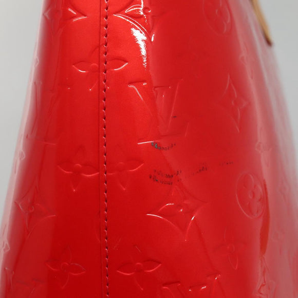 LOUIS VUITTON Monogram Vernis Houston Hand Bag Red M91092 LV Auth 136884
