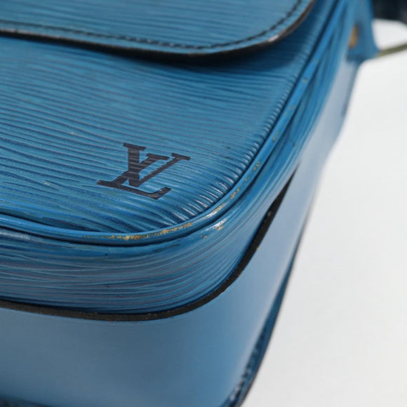 LOUIS VUITTON Epi Cartouchiere MM Shoulder Bag Blue M52245 LV Auth 136888