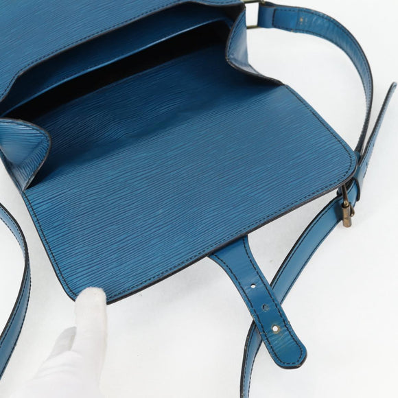 LOUIS VUITTON Epi Cartouchiere MM Shoulder Bag Blue M52245 LV Auth 136888