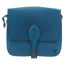 LOUIS VUITTON Epi Cartouchiere MM Shoulder Bag Blue M52245 LV Auth 136888-13