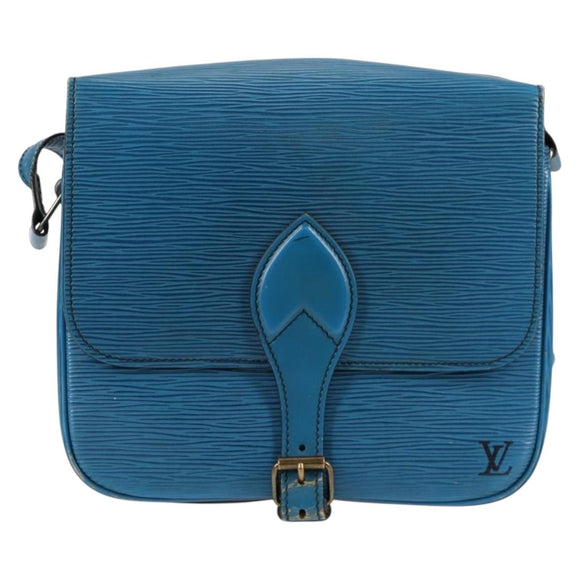 LOUIS VUITTON Epi Cartouchiere MM Shoulder Bag Blue M52245 LV Auth 136888