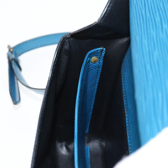 LOUIS VUITTON Epi Cartouchiere MM Shoulder Bag Blue M52245 LV Auth 136888