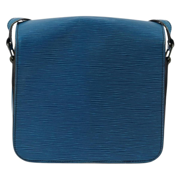 LOUIS VUITTON Epi Cartouchiere MM Shoulder Bag Blue M52245 LV Auth 136888