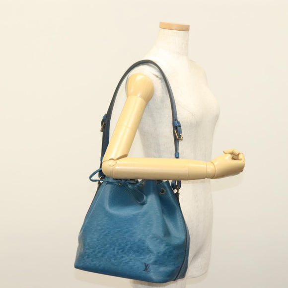 LOUIS VUITTON Epi Petit Noe Shoulder Bag Blue M44105 LV Auth 136907