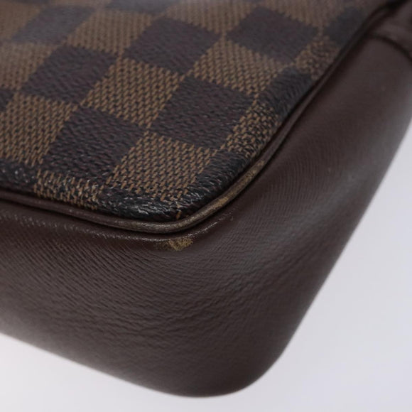 LOUIS VUITTON Damier Ebene Trousse Makeup Pouch N51982 LV Auth 136912