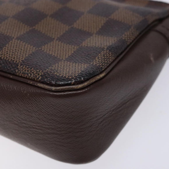 LOUIS VUITTON Damier Ebene Trousse Makeup Pouch N51982 LV Auth 136912