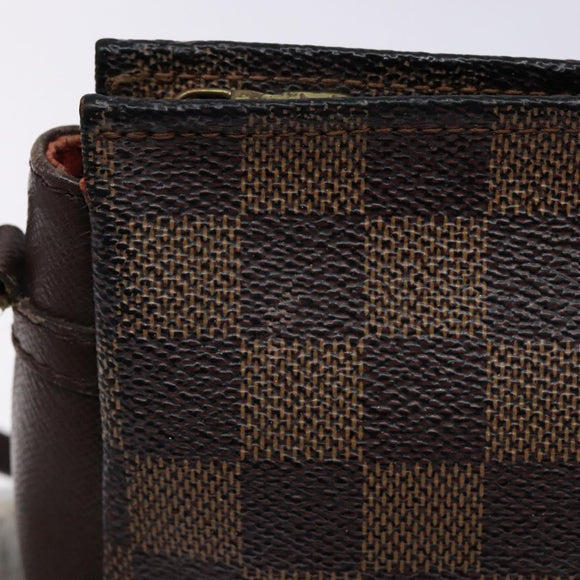 LOUIS VUITTON Damier Ebene Trousse Makeup Pouch N51982 LV Auth 136912