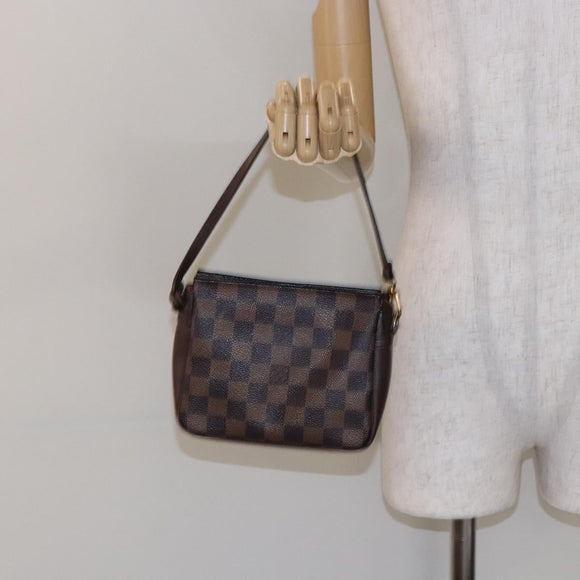 LOUIS VUITTON Damier Ebene Trousse Makeup Pouch N51982 LV Auth 136912