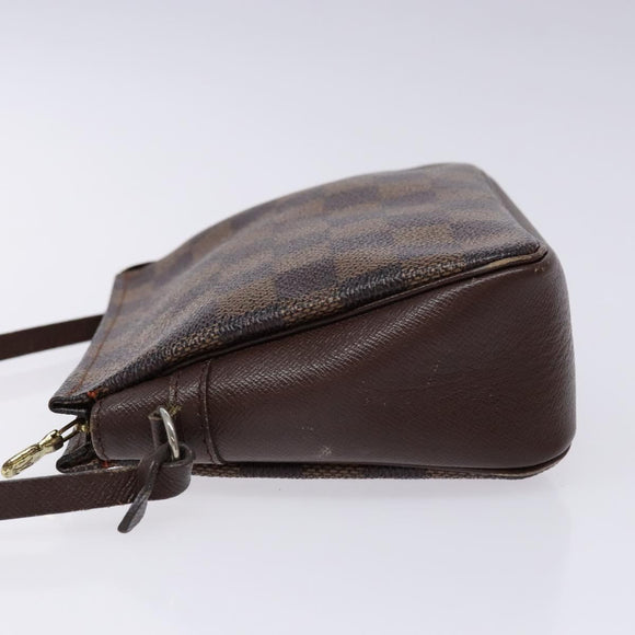 LOUIS VUITTON Damier Ebene Trousse Makeup Pouch N51982 LV Auth 136912