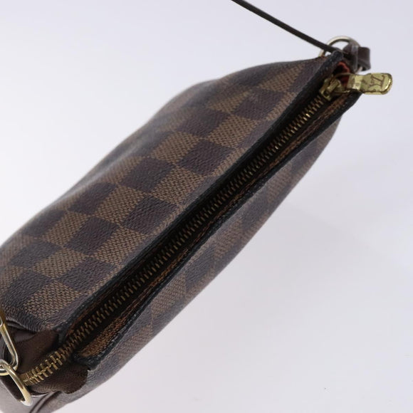 LOUIS VUITTON Damier Ebene Trousse Makeup Pouch N51982 LV Auth 136912