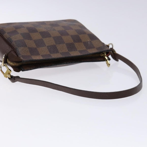 LOUIS VUITTON Damier Ebene Trousse Makeup Pouch N51982 LV Auth 136912