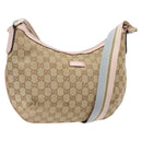GUCCI GG Canvas Shoulder Bag Beige Gold 182092 Auth 136918-1