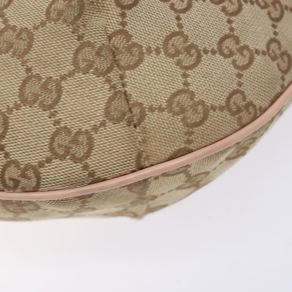 GUCCI GG Canvas Shoulder Bag Beige Gold 182092 Auth 136918