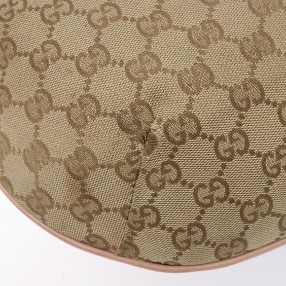 GUCCI GG Canvas Shoulder Bag Beige Gold 182092 Auth 136918