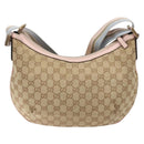 GUCCI GG Canvas Shoulder Bag Beige Gold 182092 Auth 136918-2