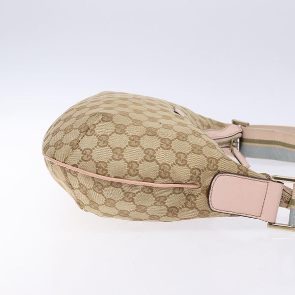 GUCCI GG Canvas Shoulder Bag Beige Gold 182092 Auth 136918A