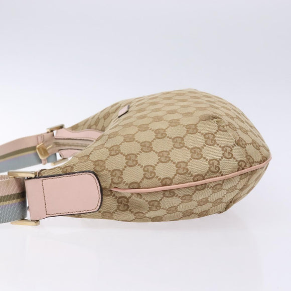 GUCCI GG Canvas Shoulder Bag Beige Gold 182092 Auth 136918A