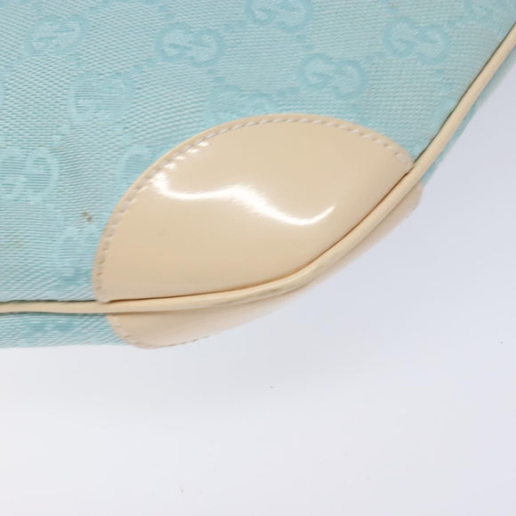 GUCCI GG Canvas Shoulder Bag Light Blue Gold 001 4158 3754 Auth 136919
