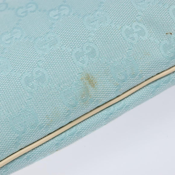 GUCCI GG Canvas Shoulder Bag Light Blue Gold 001 4158 3754 Auth 136919