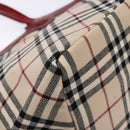 BURBERRY Nova Check Blue Label Tote Bag Canvas Beige Auth 136920-16