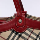 BURBERRY Nova Check Blue Label Tote Bag Canvas Beige Auth 136920-18