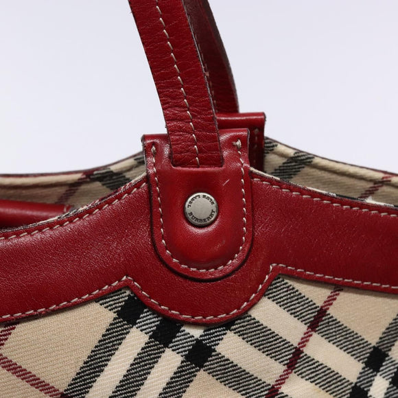 BURBERRY Nova Check Blue Label Tote Bag Canvas Beige Auth 136920