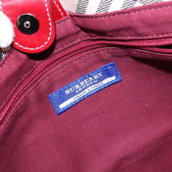 BURBERRY Nova Check Blue Label Tote Bag Canvas Beige Auth 136920