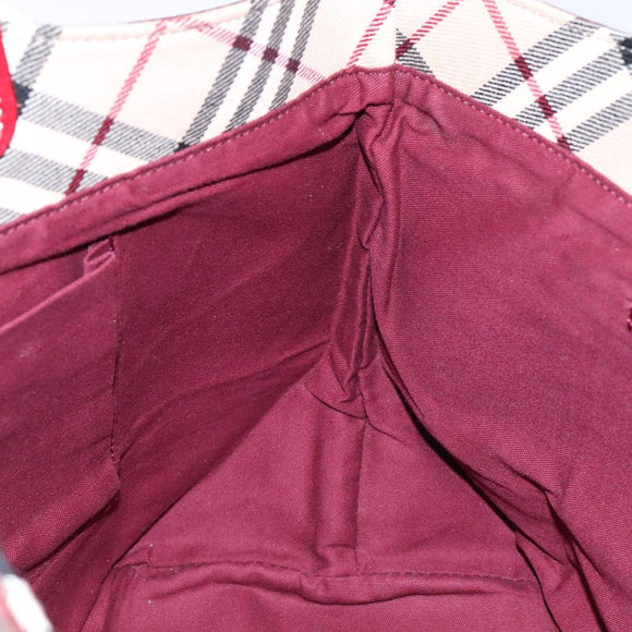 BURBERRY Nova Check Blue Label Tote Bag Canvas Beige Auth 136920