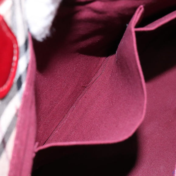 BURBERRY Nova Check Blue Label Tote Bag Canvas Beige Auth 136920