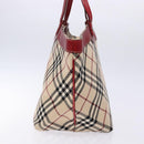 BURBERRY Nova Check Blue Label Tote Bag Canvas Beige Auth 136920-3