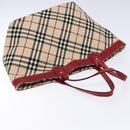 BURBERRY Nova Check Blue Label Tote Bag Canvas Beige Auth 136920-6