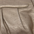 Salvatore Ferragamo Gancini Hand Bag Leather Gold Auth 136922-10