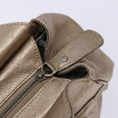 Salvatore Ferragamo Gancini Hand Bag Leather Gold Auth 136922-18