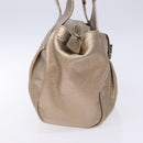 Salvatore Ferragamo Gancini Hand Bag Leather Gold Auth 136922-3