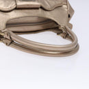 Salvatore Ferragamo Gancini Hand Bag Leather Gold Auth 136922-7