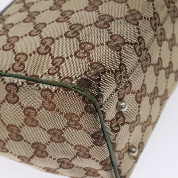 GUCCI GG Canvas Web Sherry Line Tote Bag Beige Green Red 115810 Auth 136923